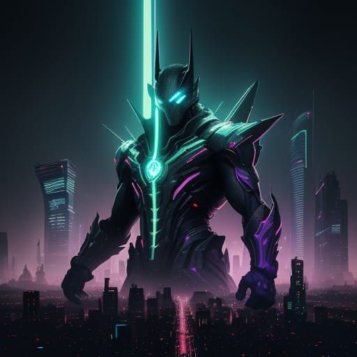 Hyperrealistic Peanut Silhouetted Against Futuristic Citysca...