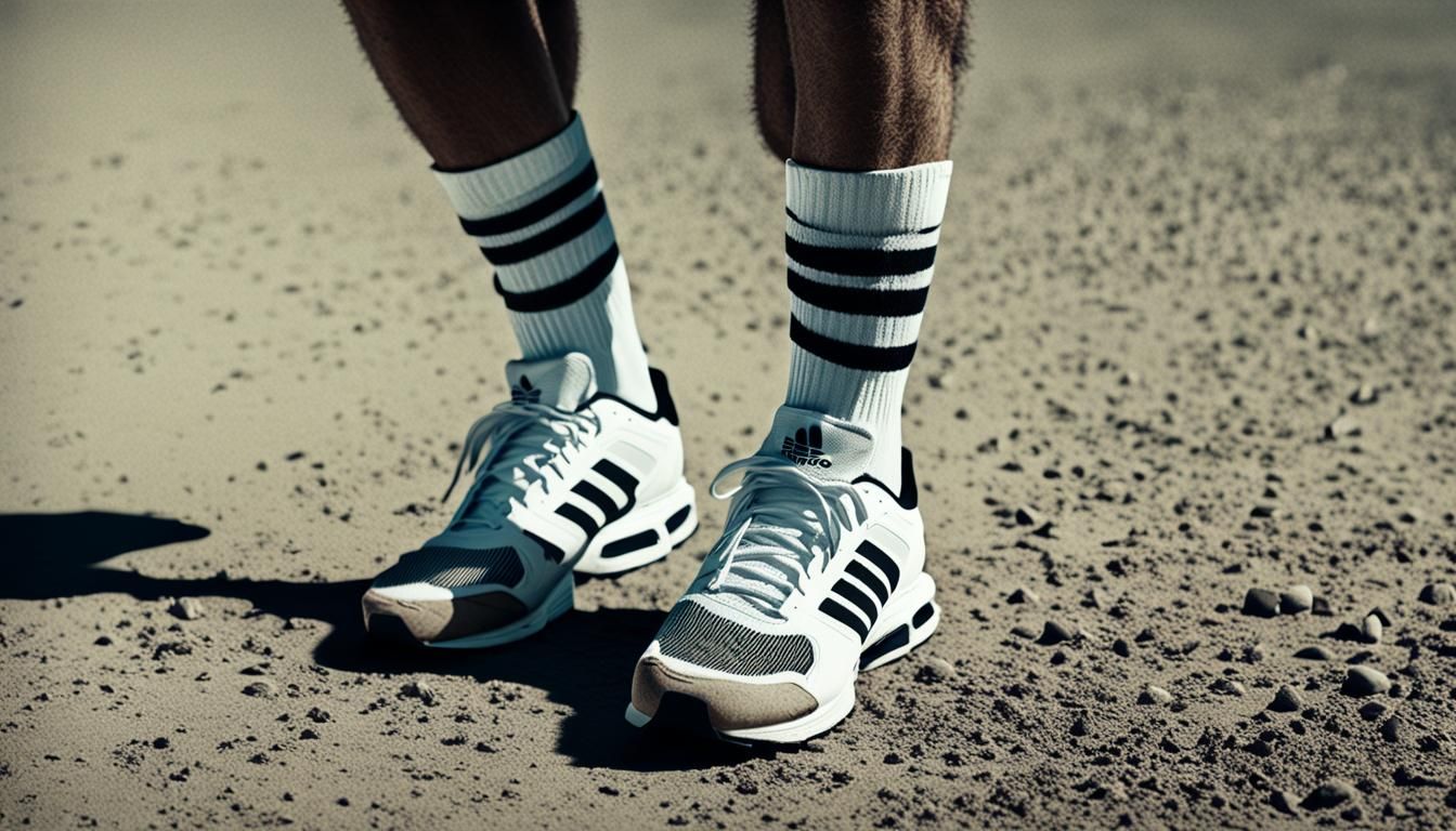 Adidas and Nike Shoes on Muscular Legs: Cinematic Realism