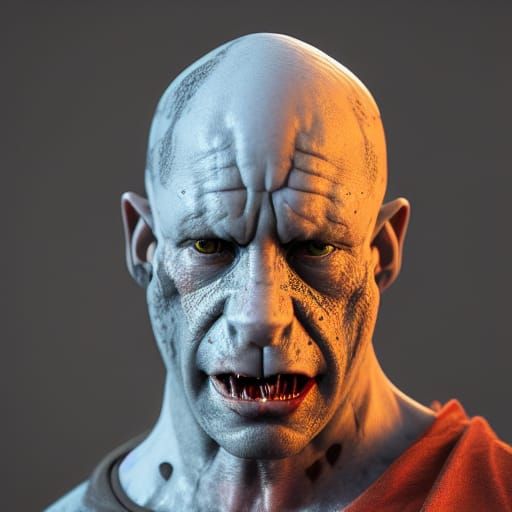 Demonic Eeyore Portrait in Biopunk Splatter Style