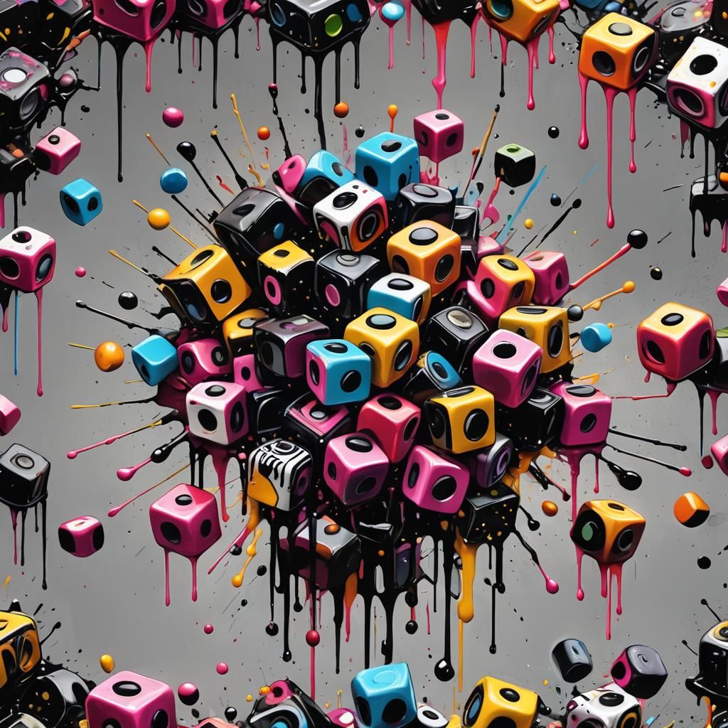 Colorful Licorice Allsorts in Graffiti Art Style
