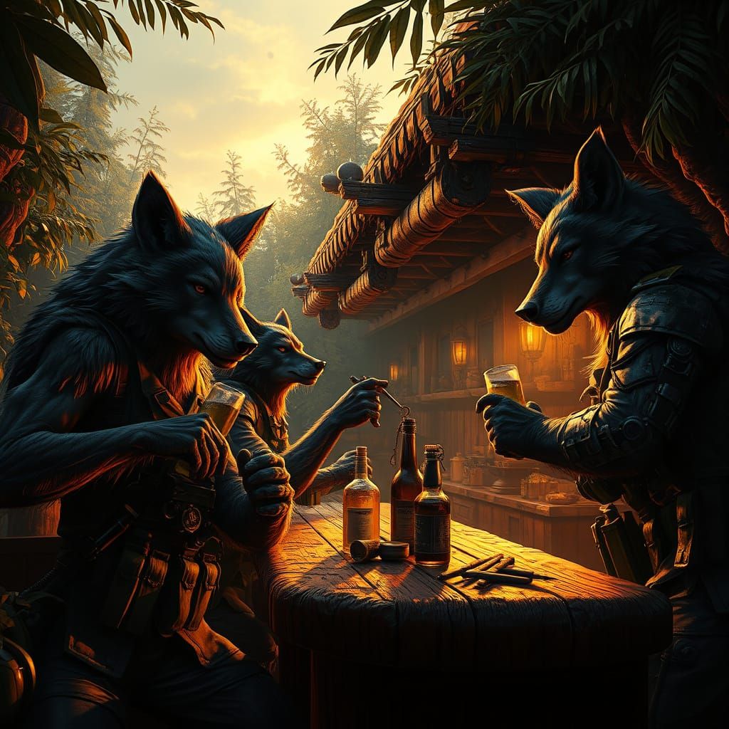 Fantastical Werewolves Craft a Mysterious Military Bar in a ...