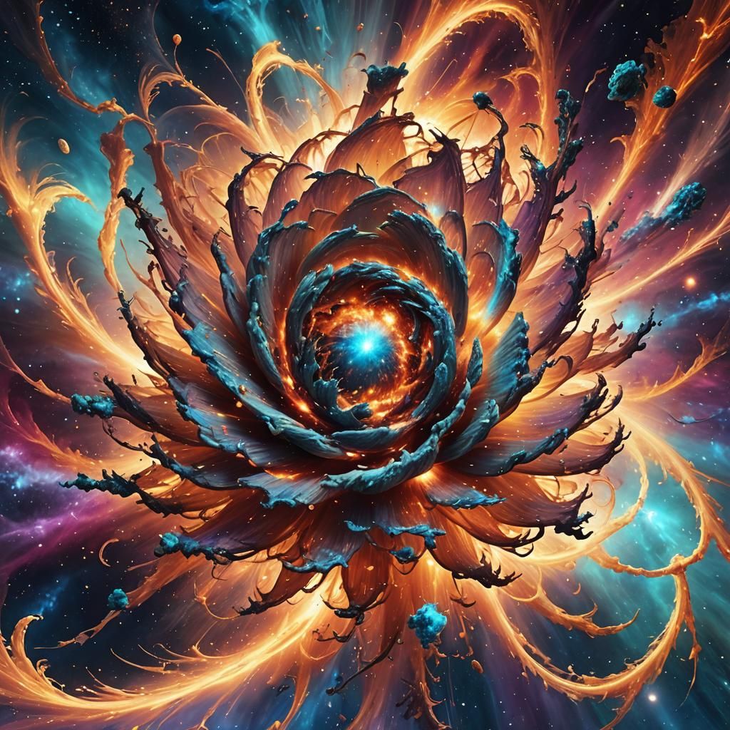 Surreal Cosmic Explosion in Fantasy Concept Art