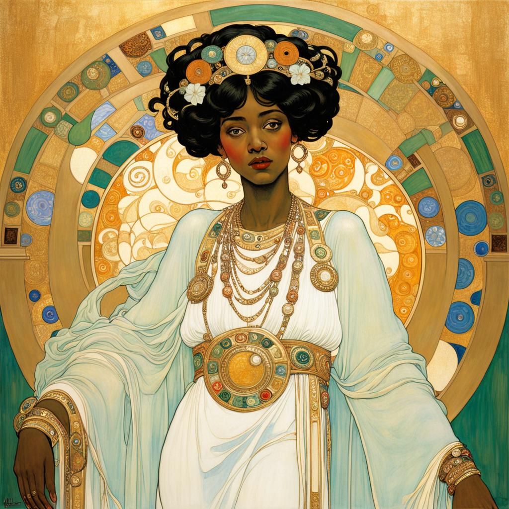 Art Deco Hygeia in Klimt Style