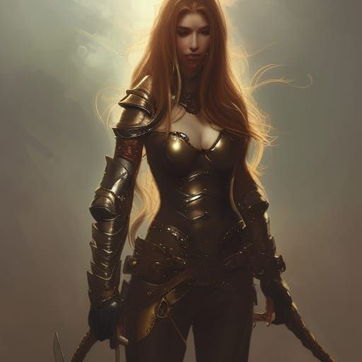 Golden-Haired Elf Thief Portrait in Hyperdetailed Digital Ar...