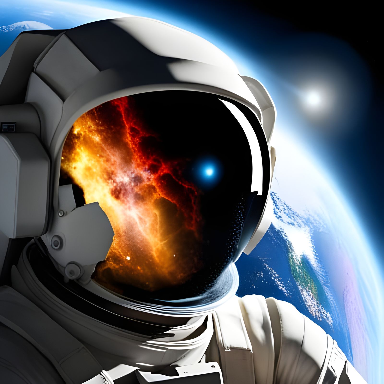 Astronaut Gazing at a Magnificent Galaxy in Sci-Fi Style