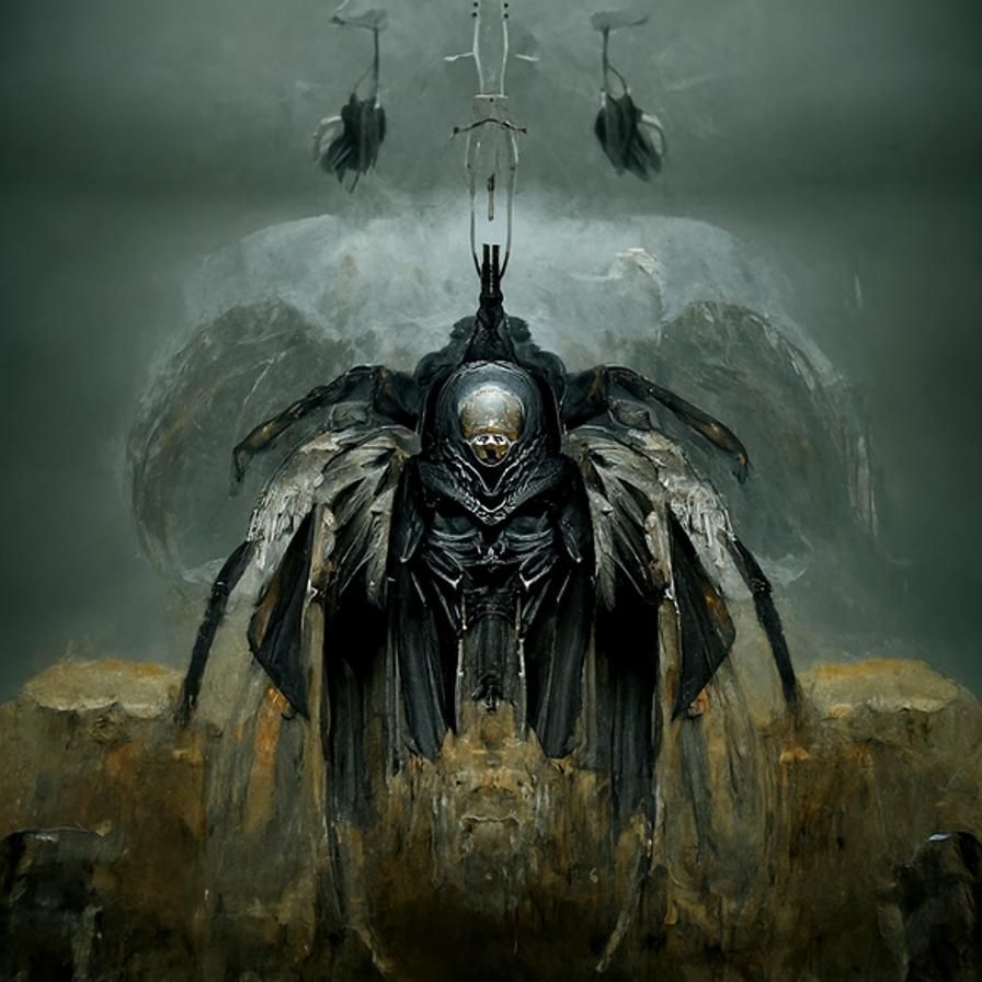 Ominous Angel of Corrupted Flesh in Dystopian World