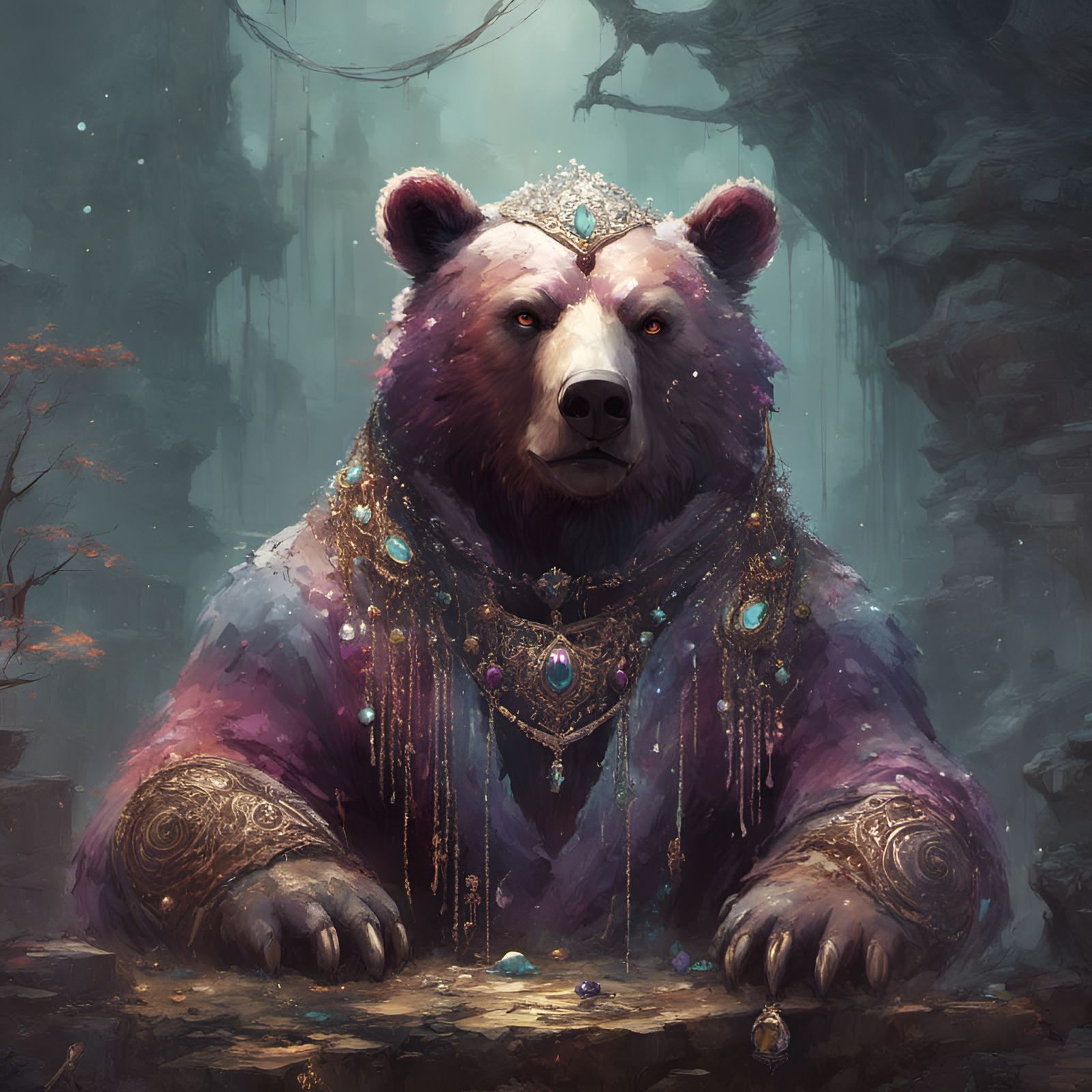 Jeweled Bear: A Fantasy Art Masterpiece