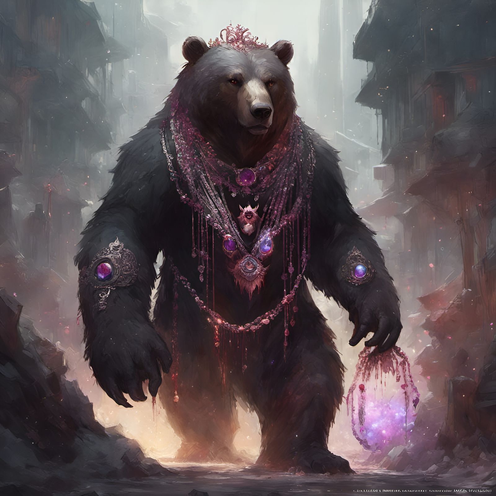 Jeweled Bear in Hyperdetailed Fantasy Art Style
