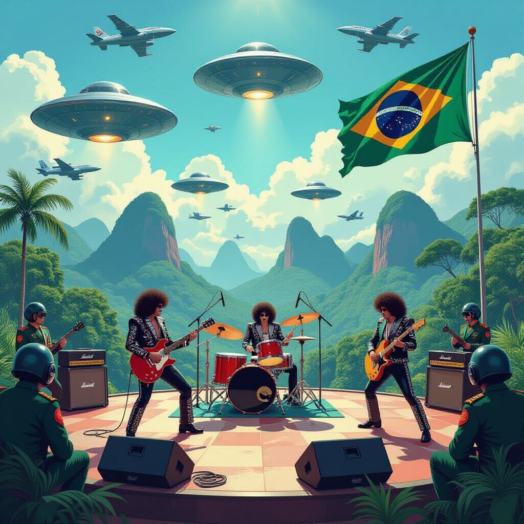 Rock Band Performs for Aliens at Brazilian Military Base