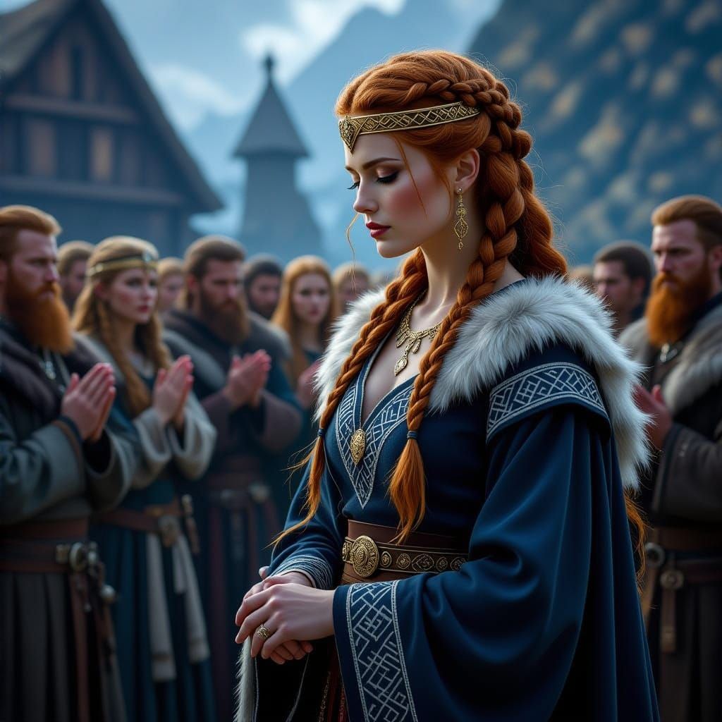 Viking Goddess Hlin Listening to Prayers
