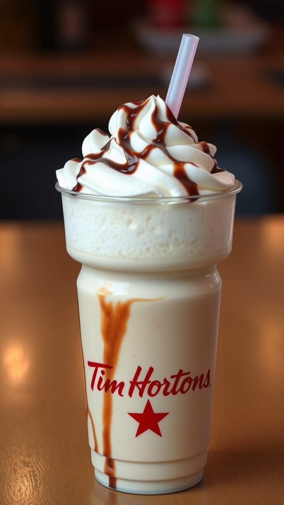 Photorealistic Frozen Cappuccino with Whipped Cream