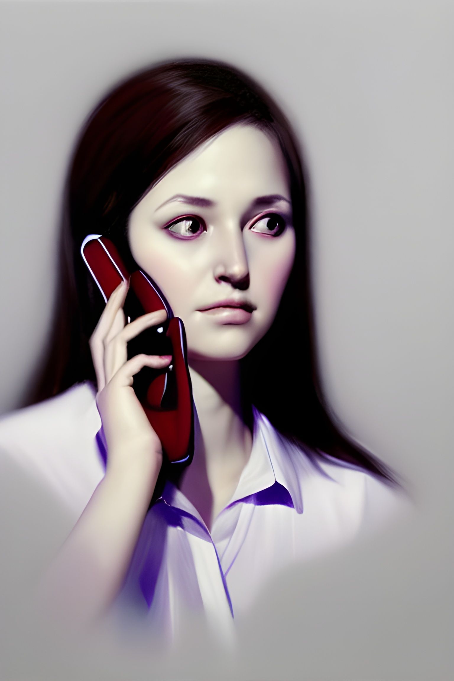 Attractive Receptionist Portrait in Expressionist Style