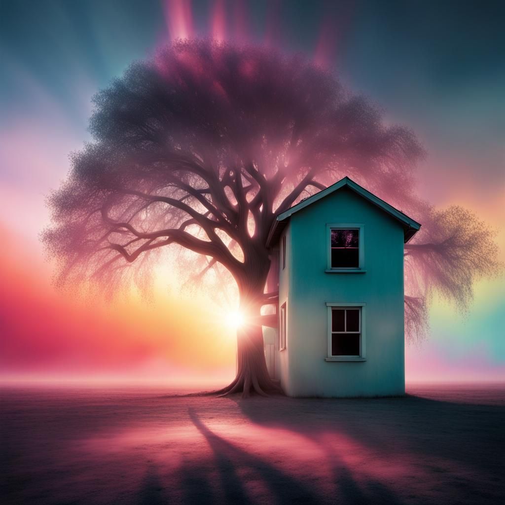 Monochrome Tree in Colorful Cosmic Landscape