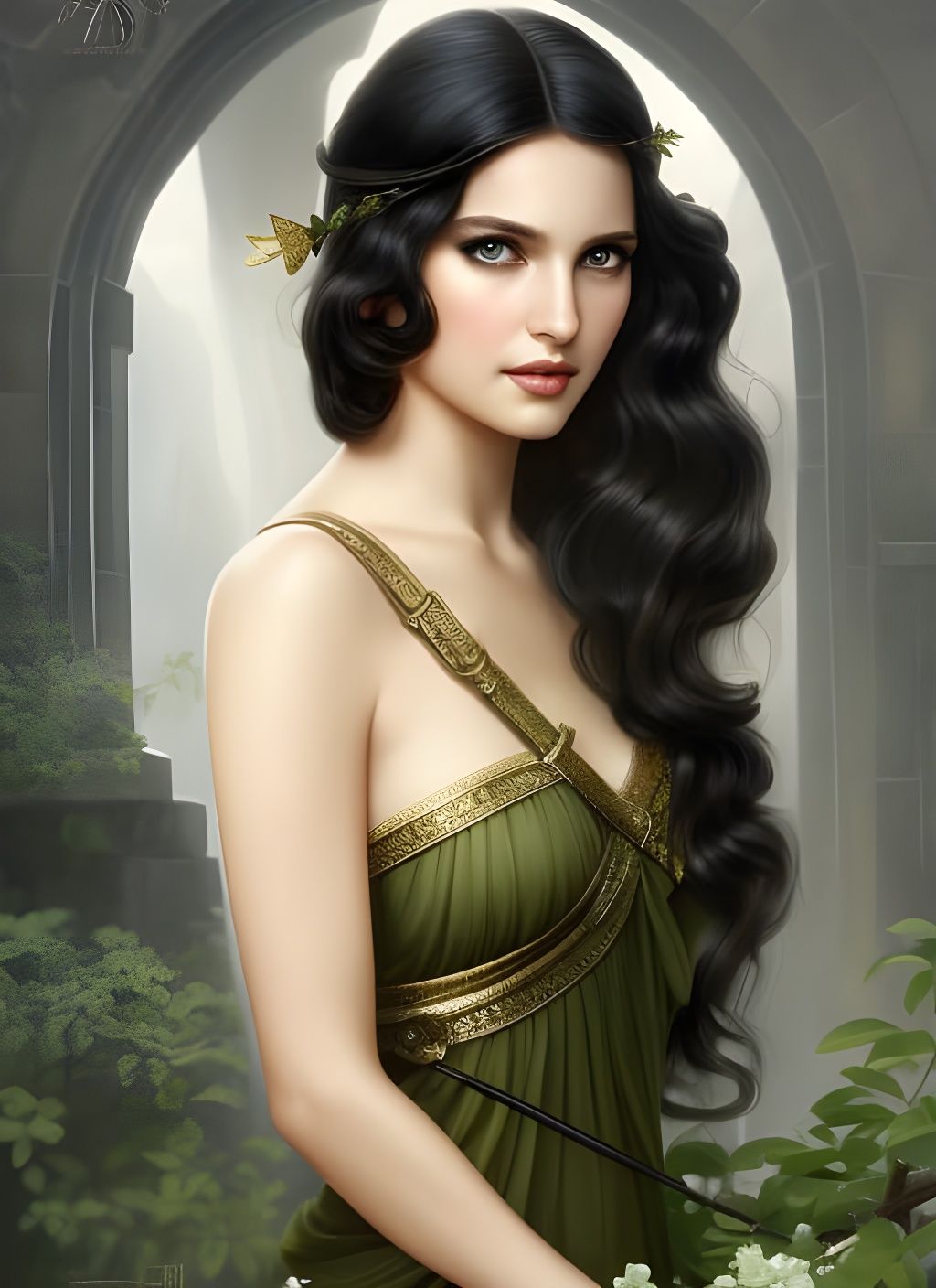 Aphrodite Portrait in Hyperrealistic Digital Art