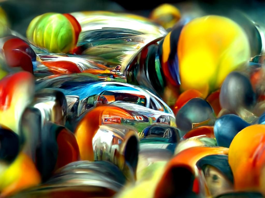 NASCAR Race View as Detailed Digital Oil Painting