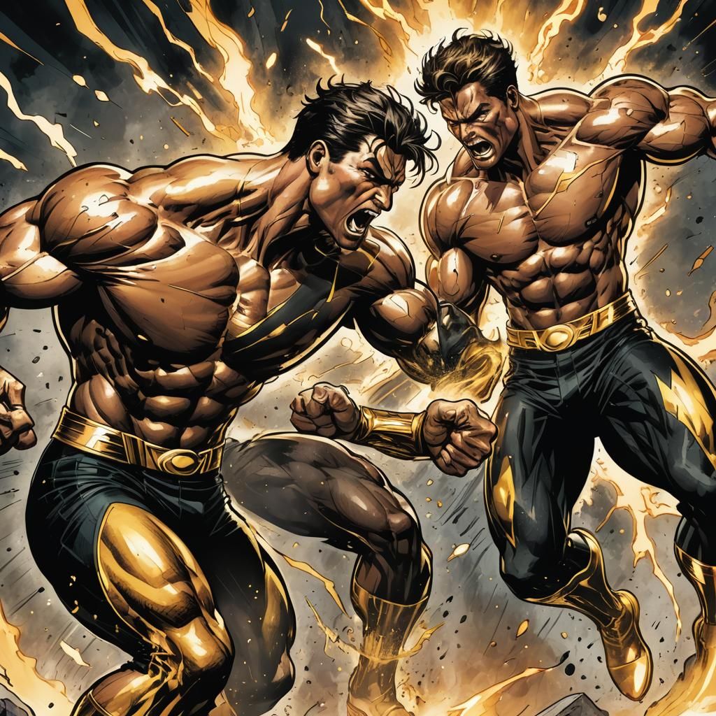 Intense Comic Book Fight Scene in 8k Resolution