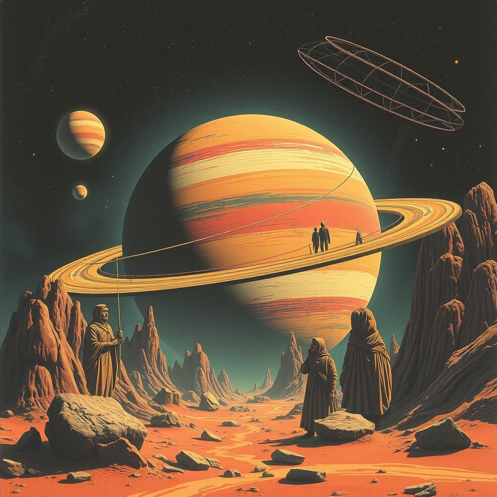 Galactic Voyager in Retrofuturistic Orbit