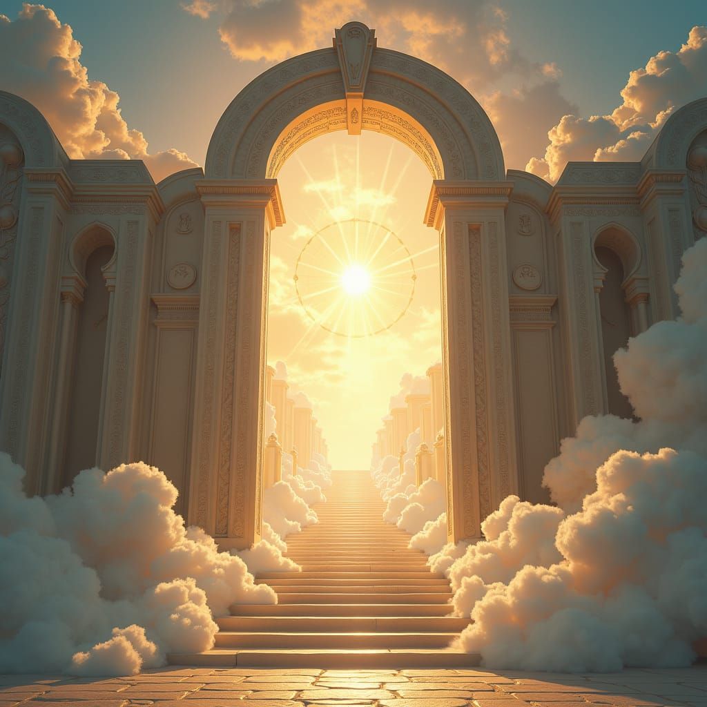 Celestial Stargate Entrance in Dreamlike Style