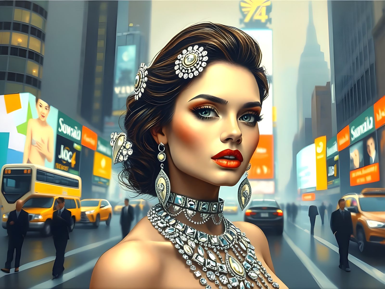 Surreal Bling in Neon Night