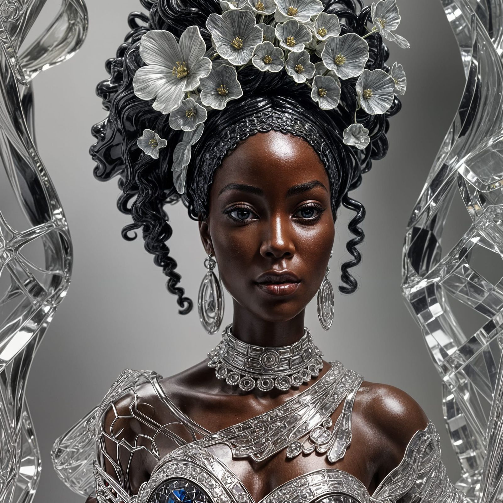 Glass Figurine of a Stunning African American Woman