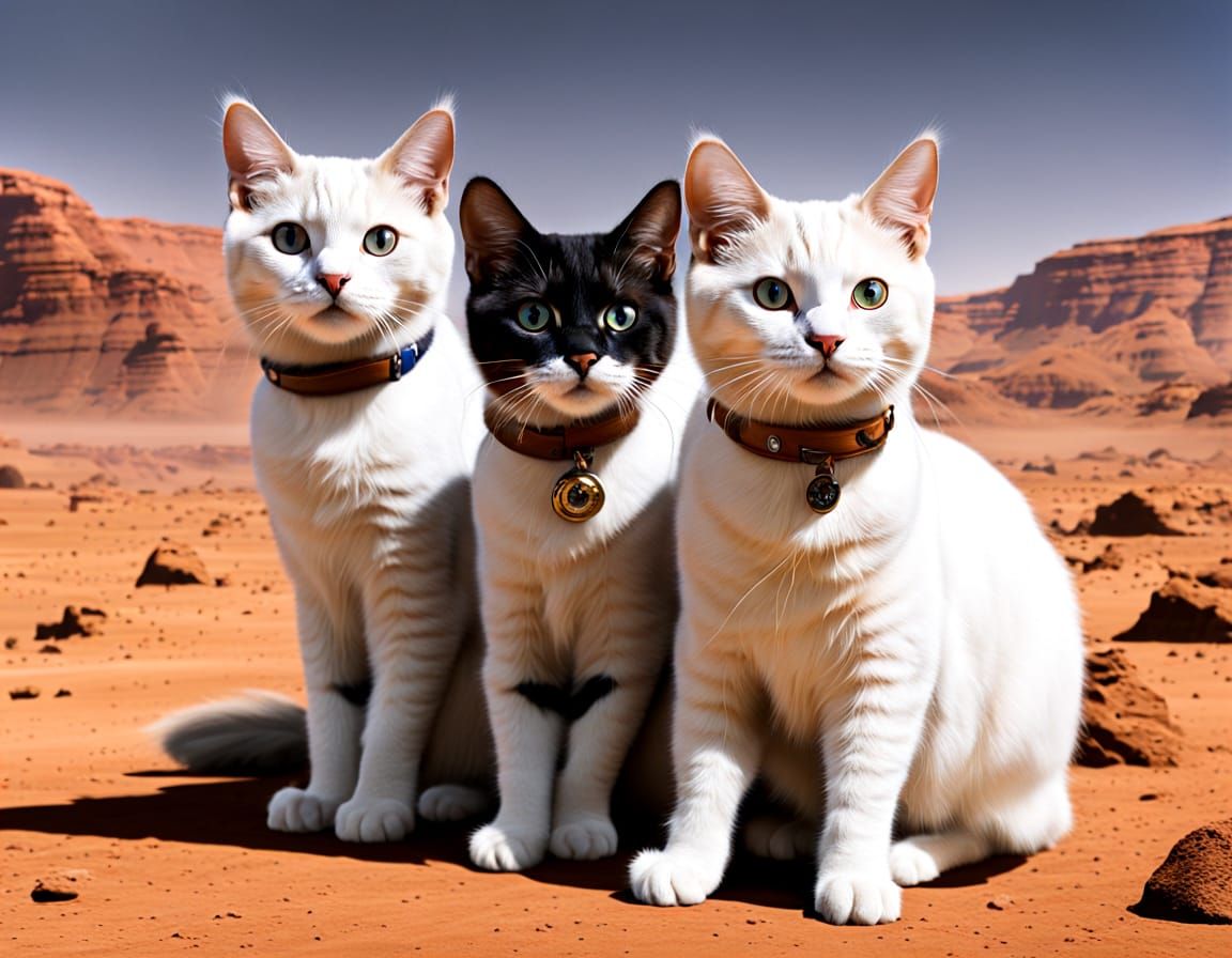 Mars Colonist Feline Breed in Futuristic, Low-Gravity Enviro...