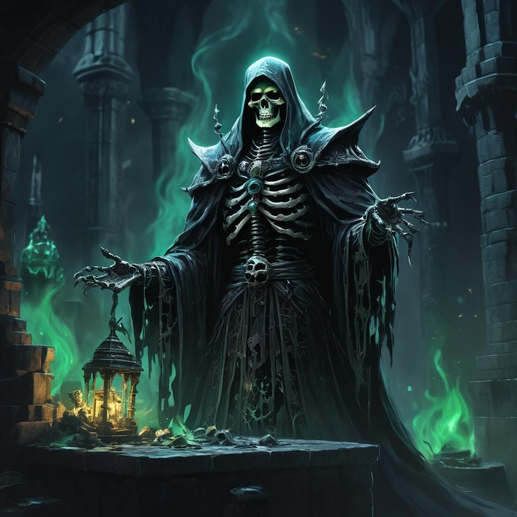 Lich Summons Dark Spirits in Black Magic Tower
