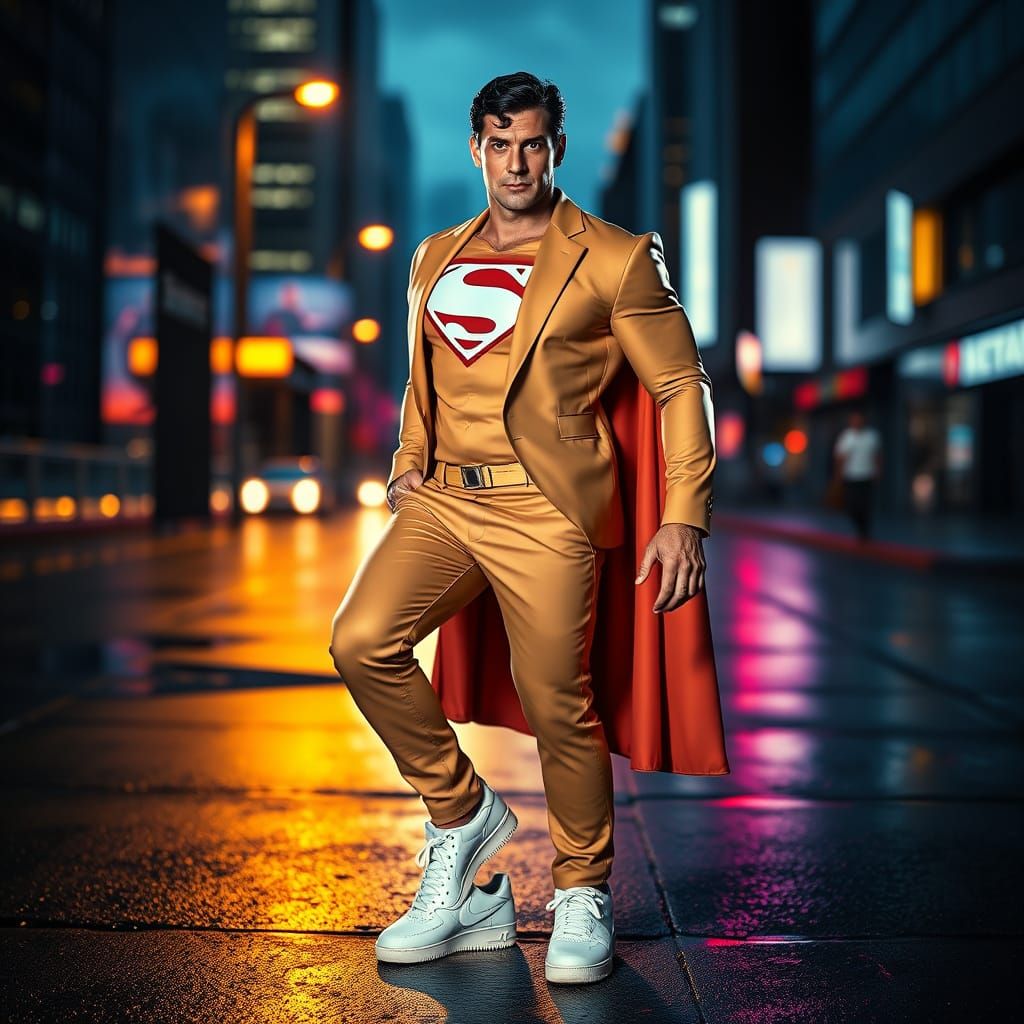 Superman in Air Force Ones, Cityscape Background