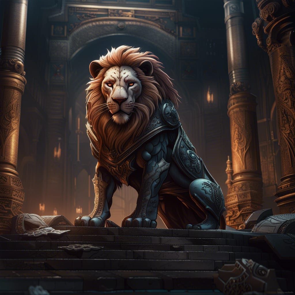 Lion Warrior: Epic Cinematic Digital Matte Painting