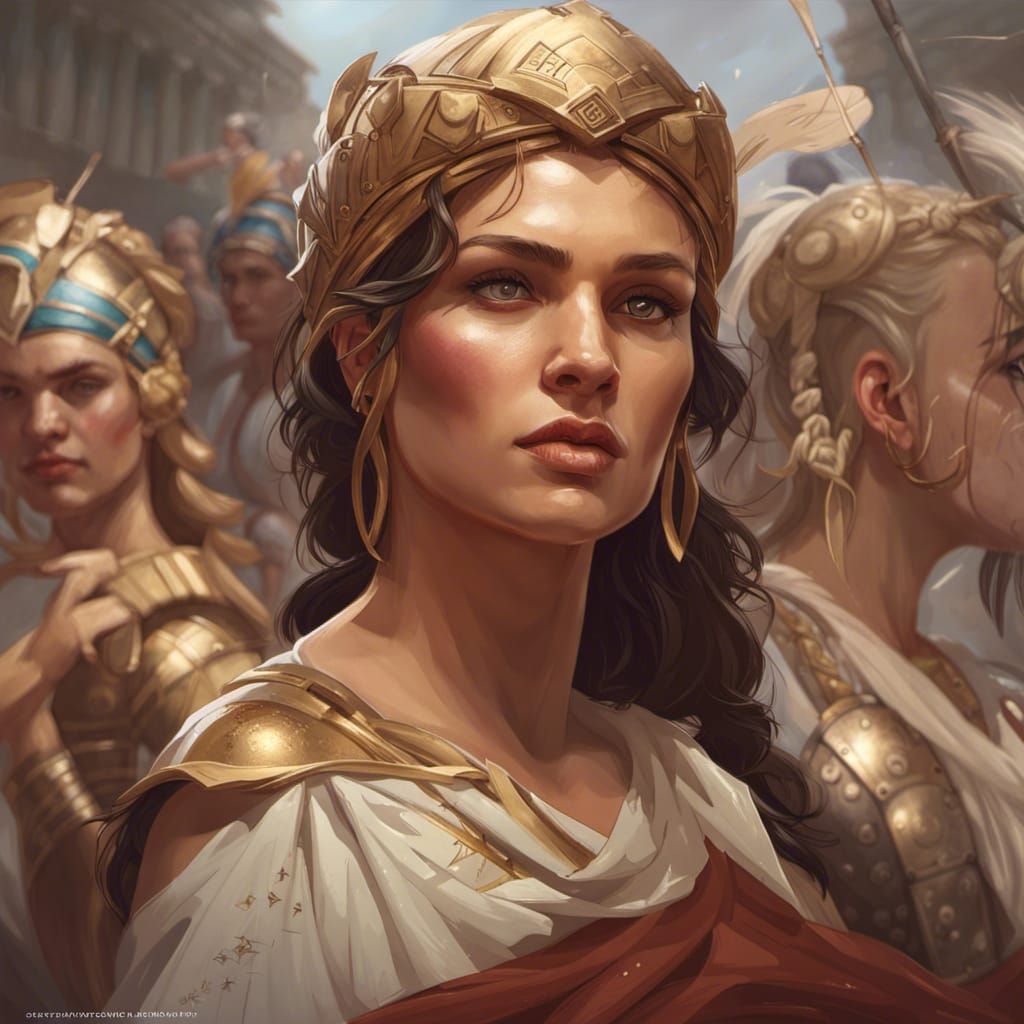 Amazons Soccer Game in Ancient Greek Arena