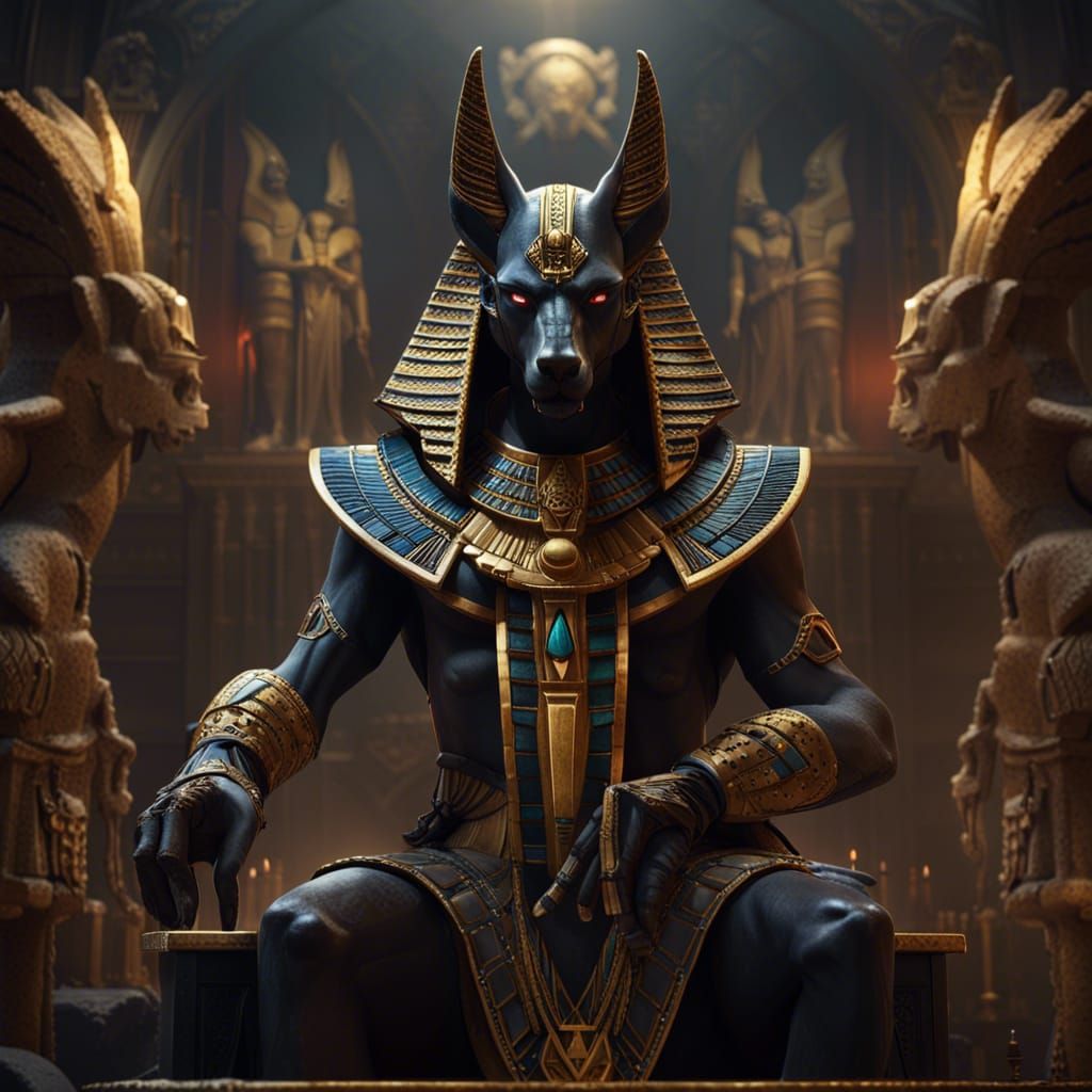Anubis, Egyptian God of the Dead: 8K Art