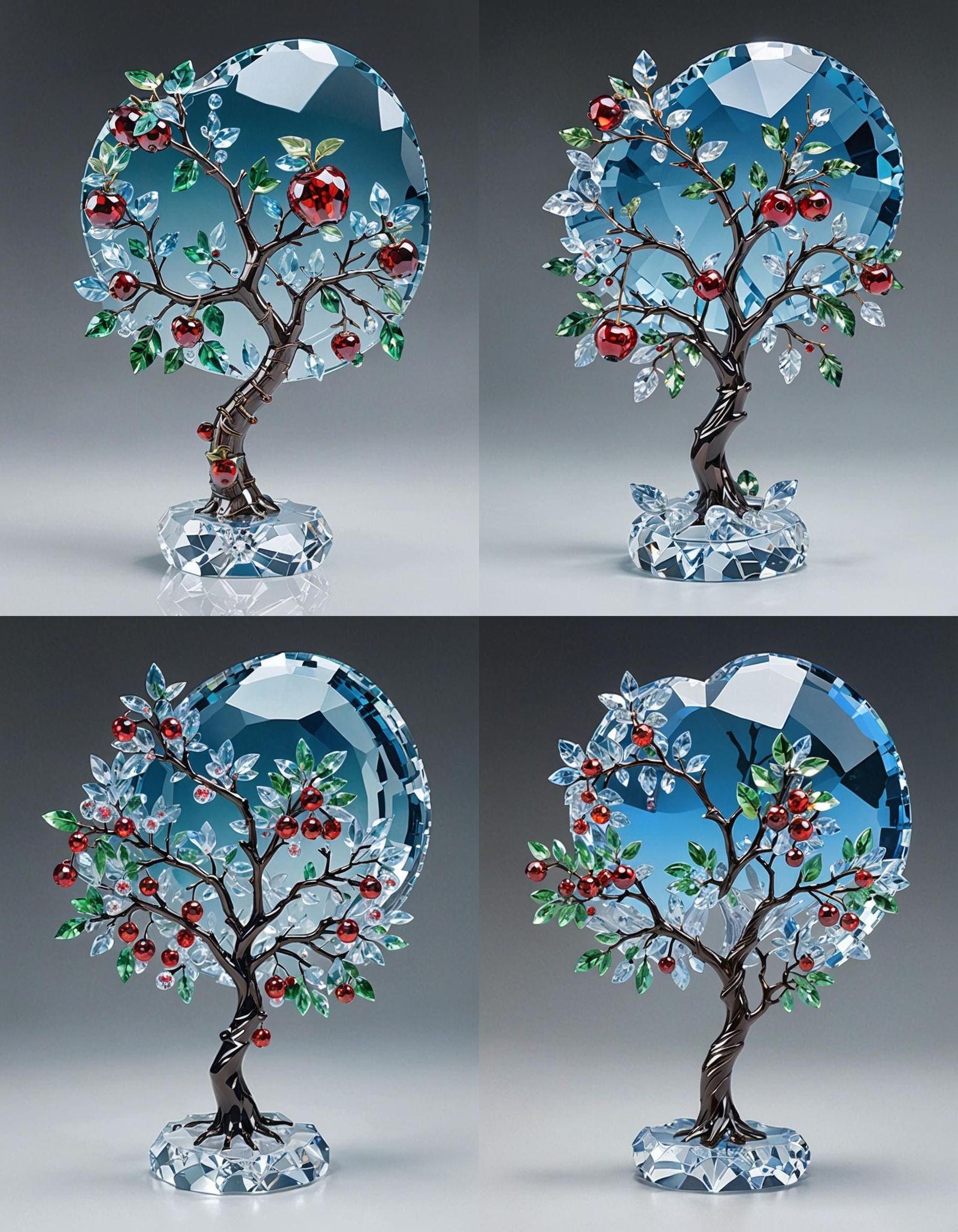 Swarovski Crystal Fruit Tree with Red Apples