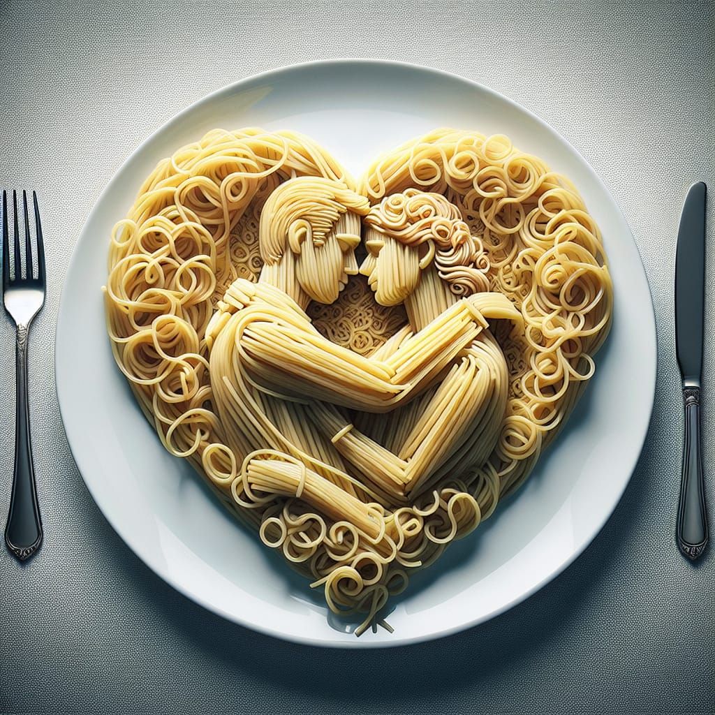 Hyperrealistic Spaghetti Lovers Embrace Food Art
