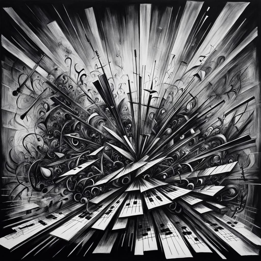 Abstract Expressionist Orchestra in Chaotic Harmony