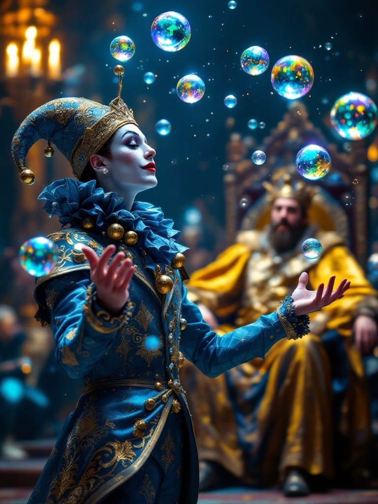 Majestic Jester in Vibrant Fantasy