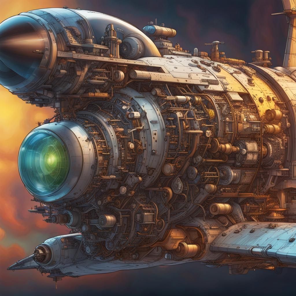 Detailed Cutaway Diagram in Splash Art Style