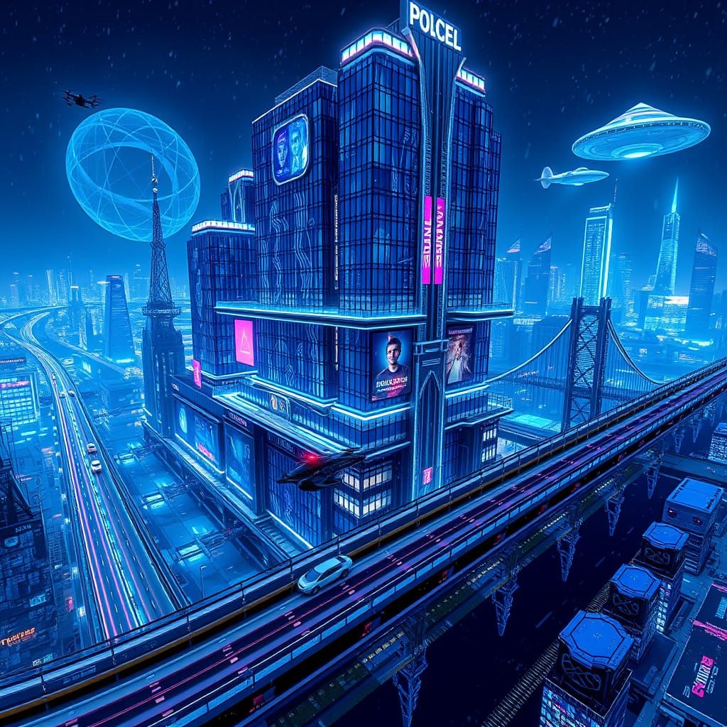Futuristic Gothic Metropolis at Night in Ultra HD