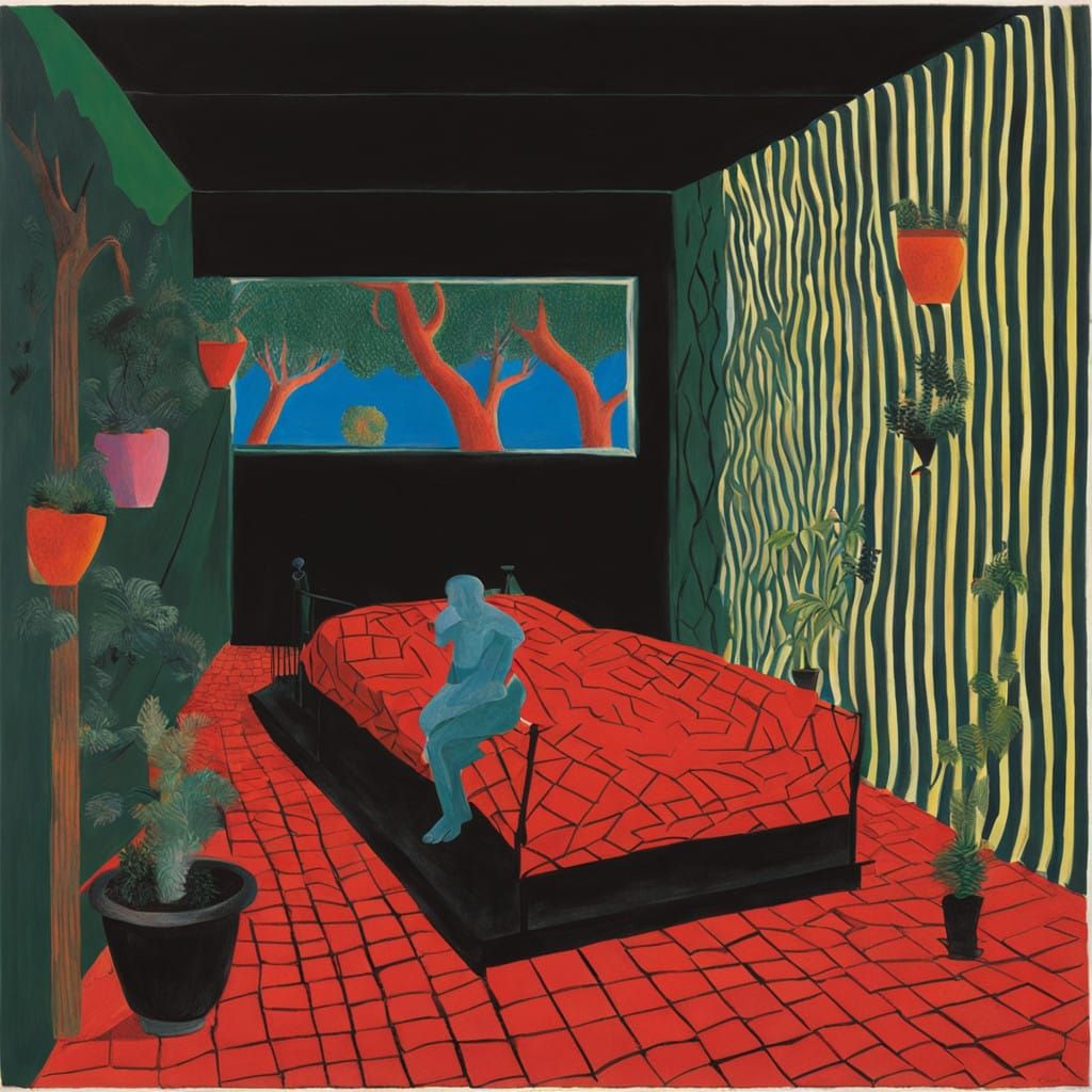 Dark Surrealist Landscape in Oil Paint Style