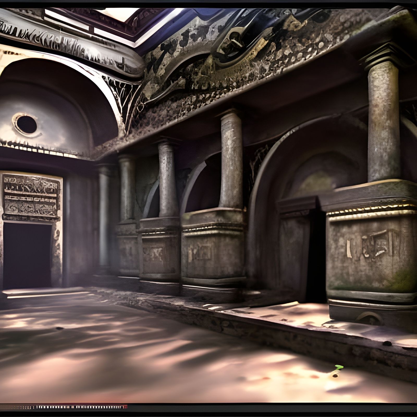 Detailed Archaeological Tomb in Fantasy Concept Art