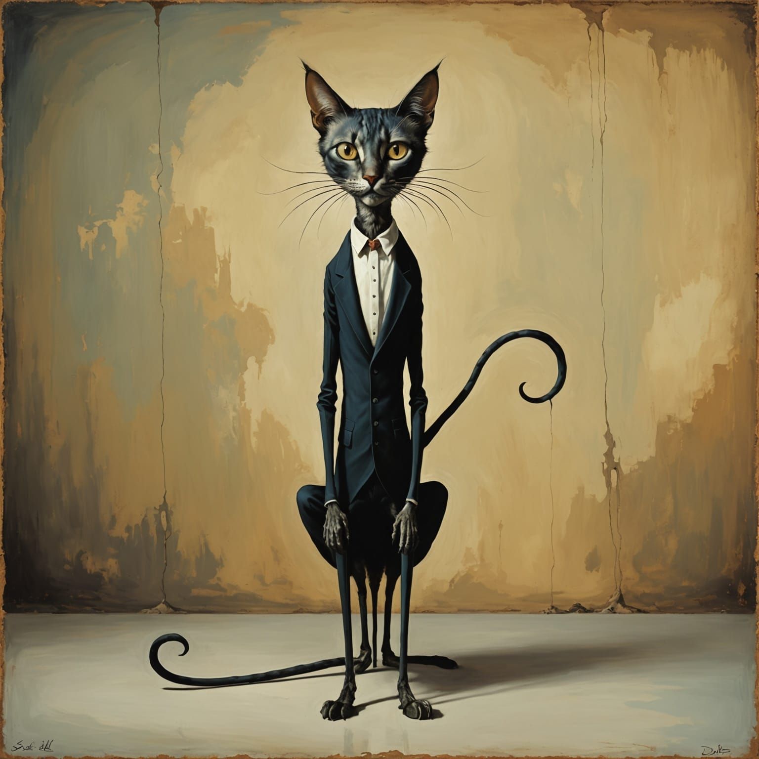 Surreal Salvador Dali Cat with Unrealistic Legs