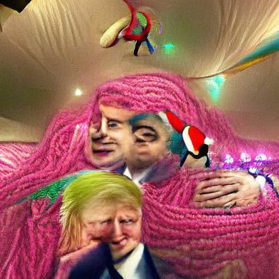 Surreal Christmas Party with Trump and Mr. Bean