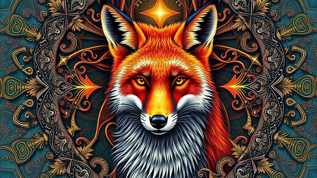 Surreal Fox Portrait in Fantasy MC Escher Style