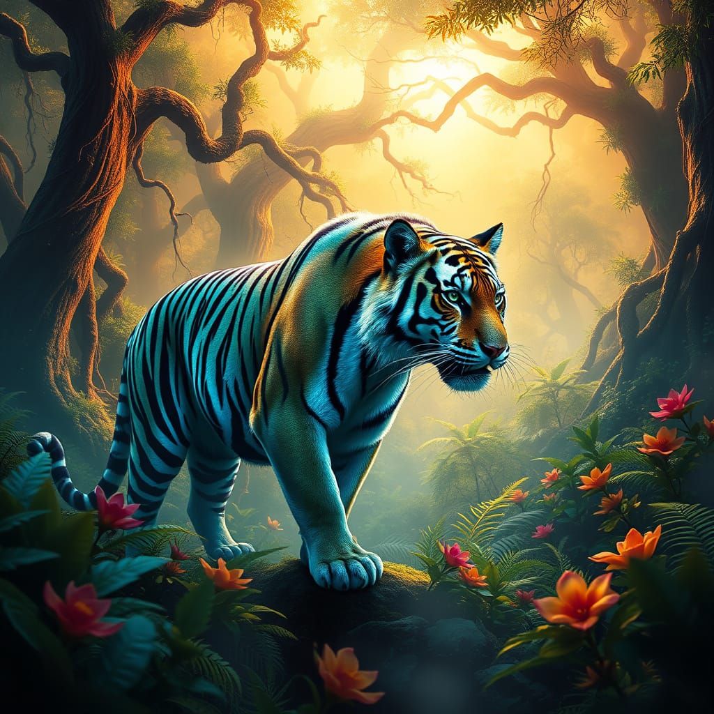 Mystical Jungle Queen in Iridescent Stripes