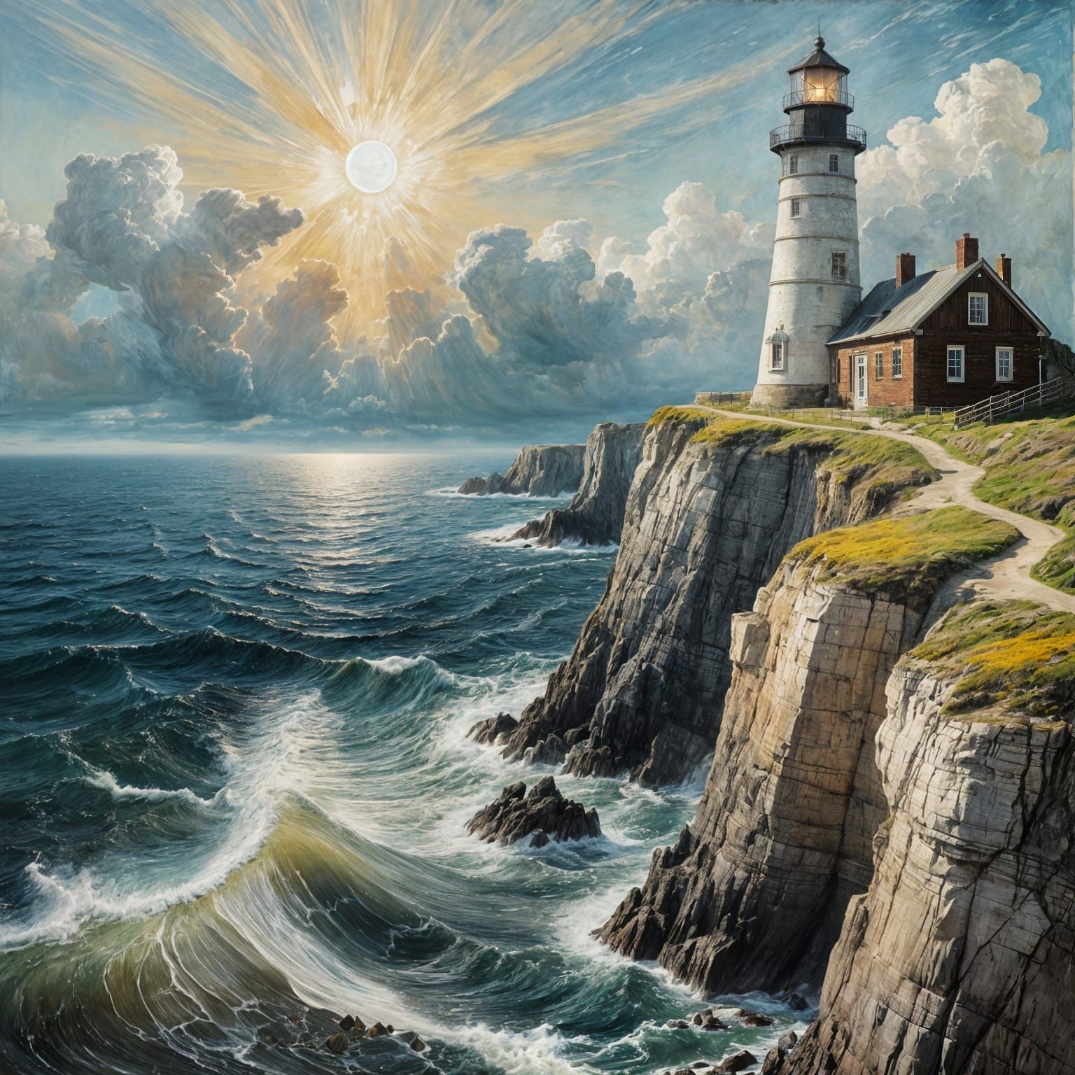 Lighthouse on the Cliffs of Dover