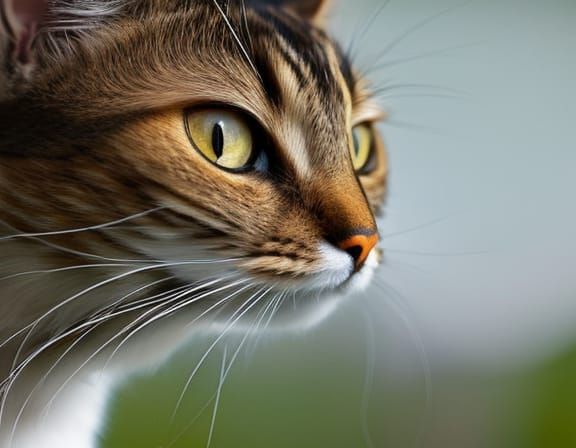 Hyperrealistic 3D Portrait of a Mischievous Oriental Cat