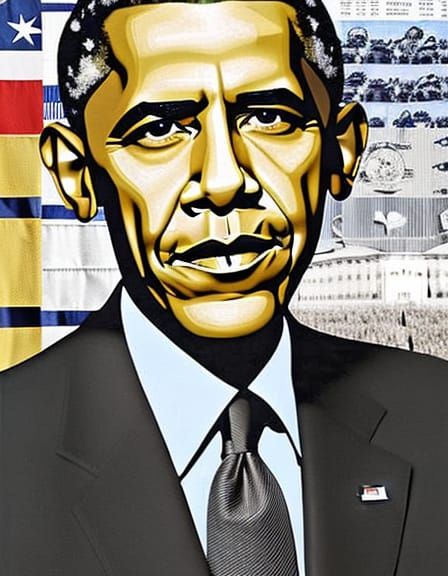 Barack Obama Collage Art Portrait