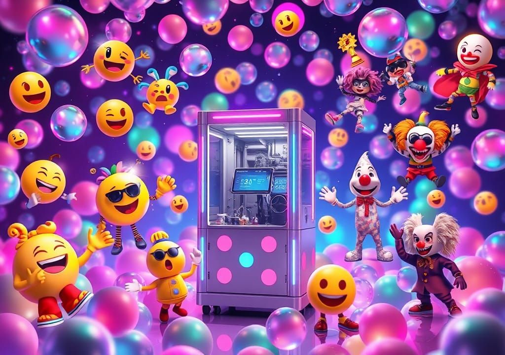 Whimsical Emoji Bubblespace Printing Machine