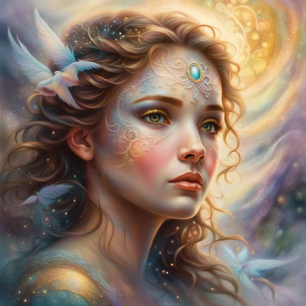 Ethereal Fantasy Portrait in Oil Painting Style