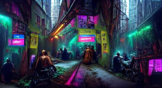 Cyberpunk Alley: Neon-Lit Cityscape in 8K