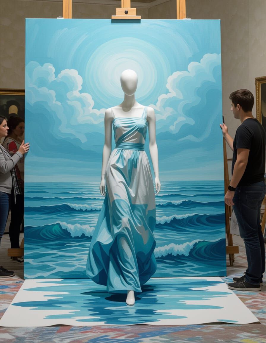 Mannequin Paints Haunting Seascape Masterpiece