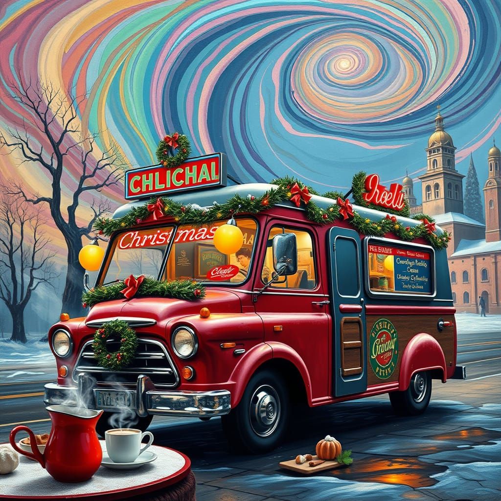 1950s-Style Christmas Food Truck in a Whimsical Winter Wonde...